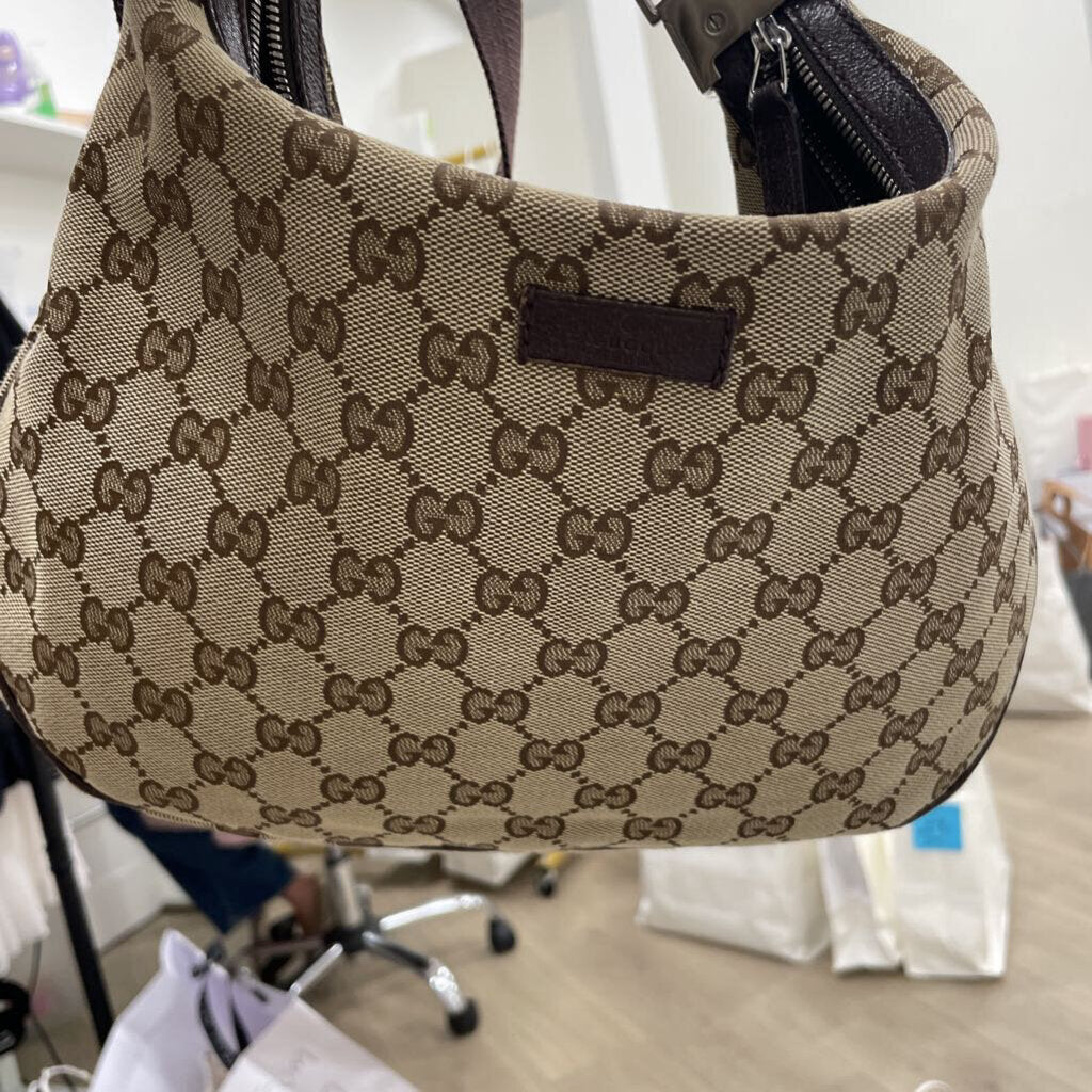 GG Supreme Canvas Half Moon Shoulder Bag