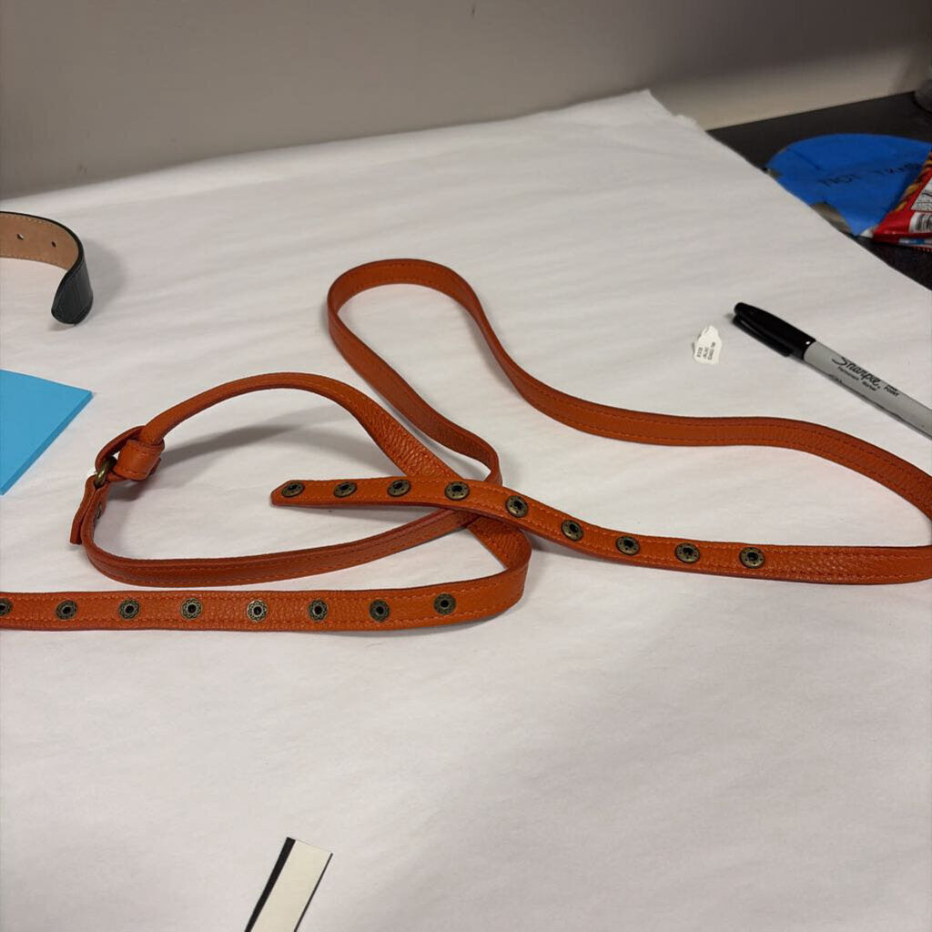 Orange Skinny With Brass Snaps