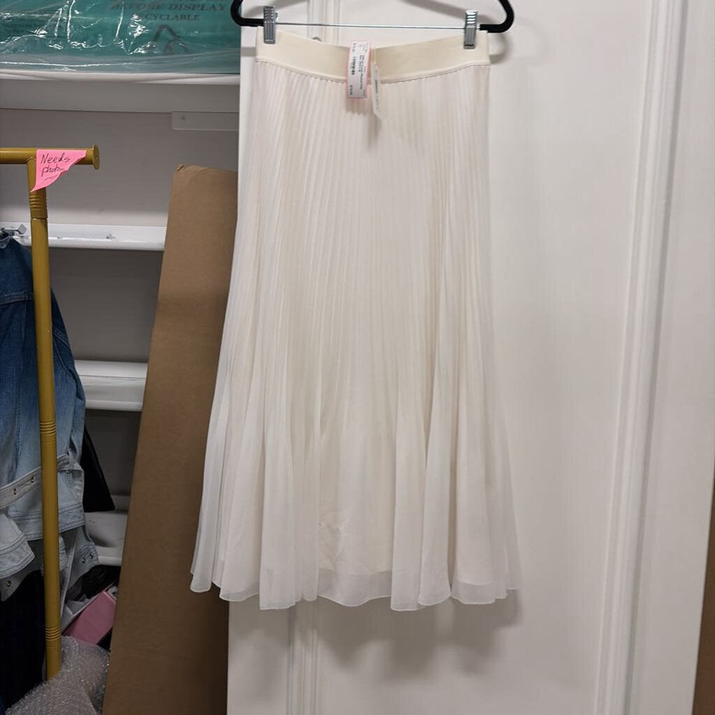 Cream Pleated Poly Skirt (NWT)