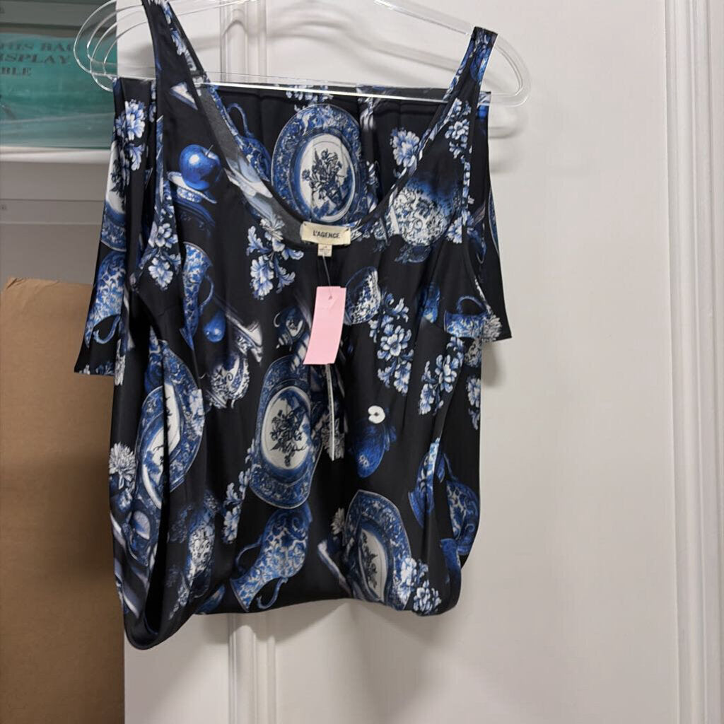 Blue/Black Viscose/Rayon Midi Dress (NWT)