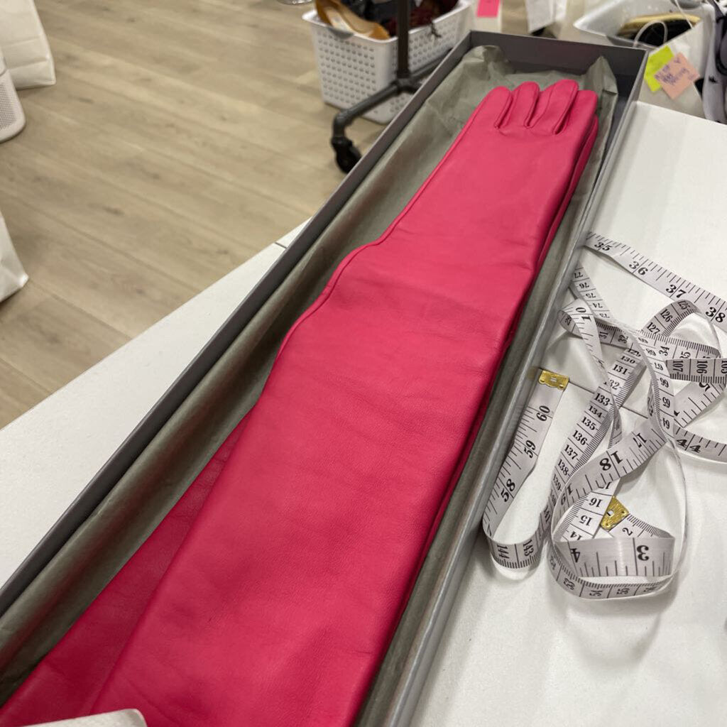 Balenciaga Pink Leather Long Gloves (1195)