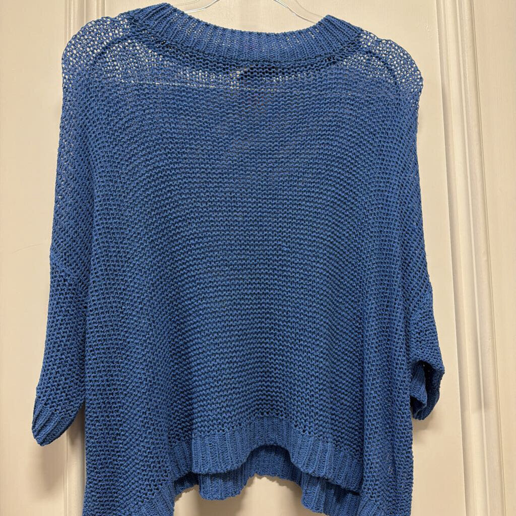 Blue Silk/Polyamide Knit SS Sweater