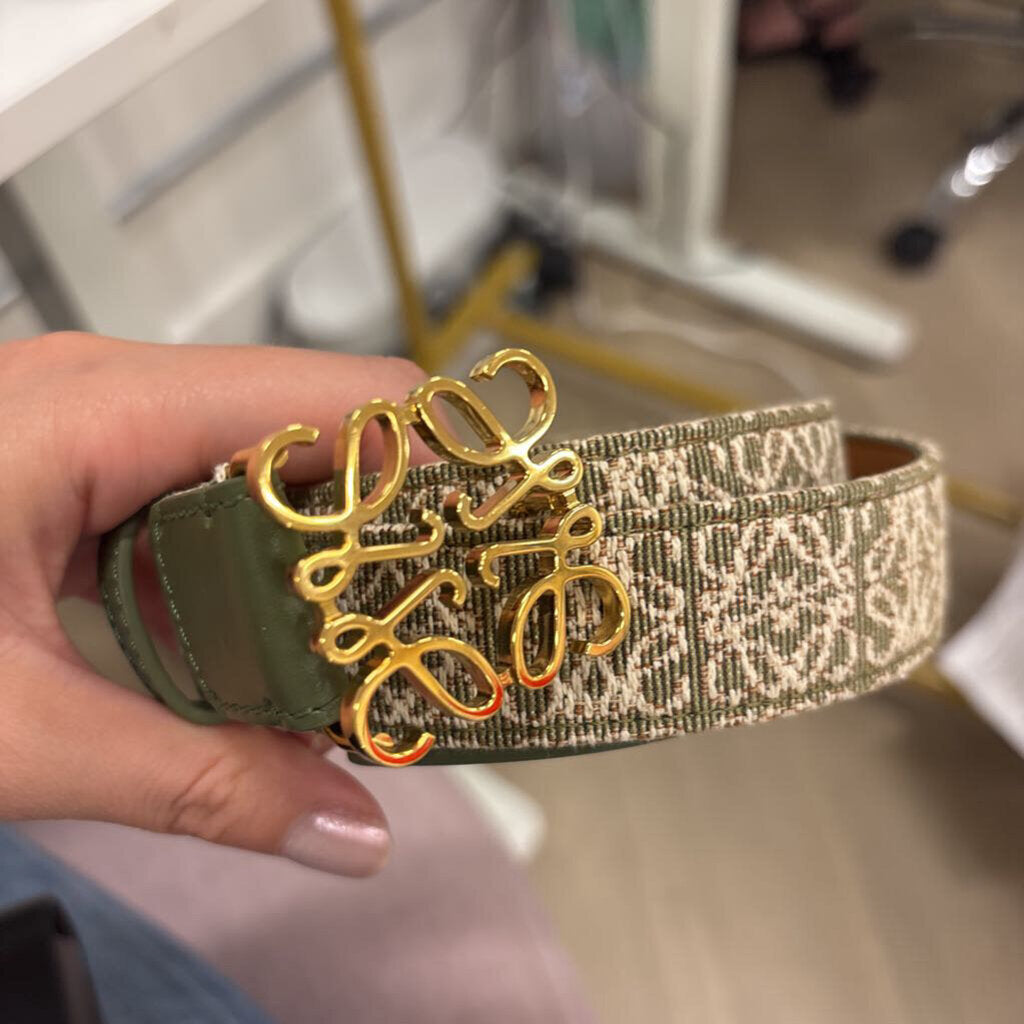 Loewe, Green Anagram GHW Belt, 85/34