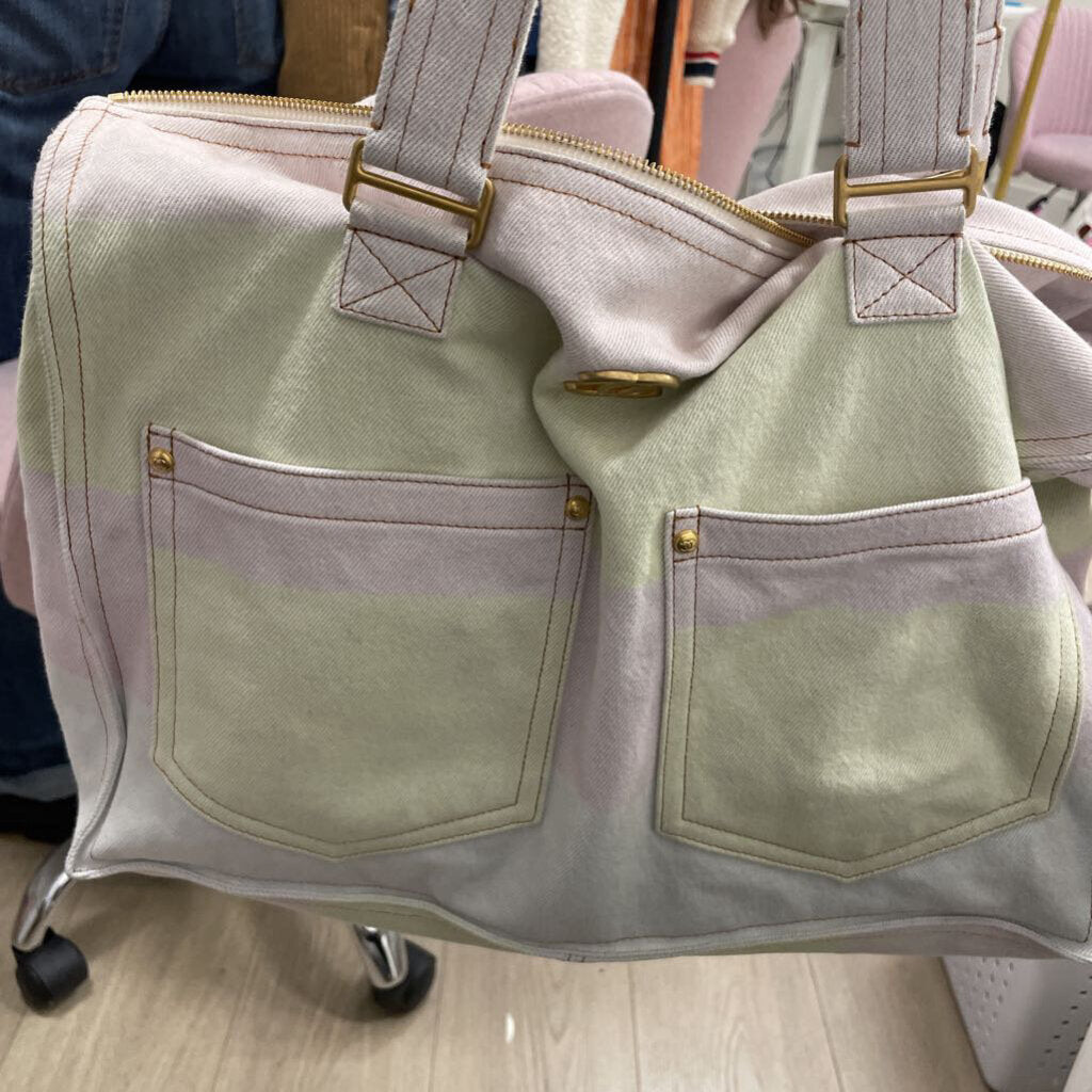 Pastel Denim Double Pocket Tote