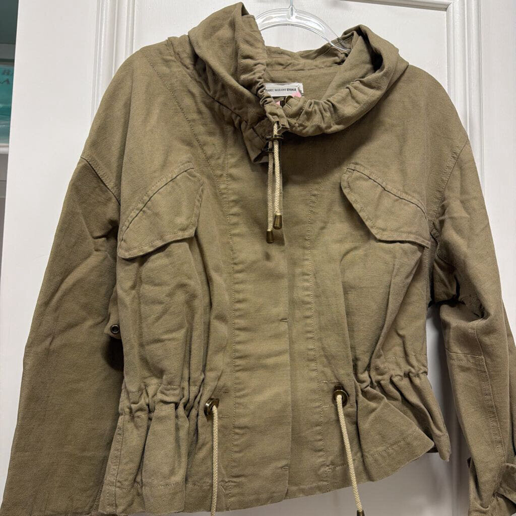 Green Cotton/Linen Drawstring Jacket