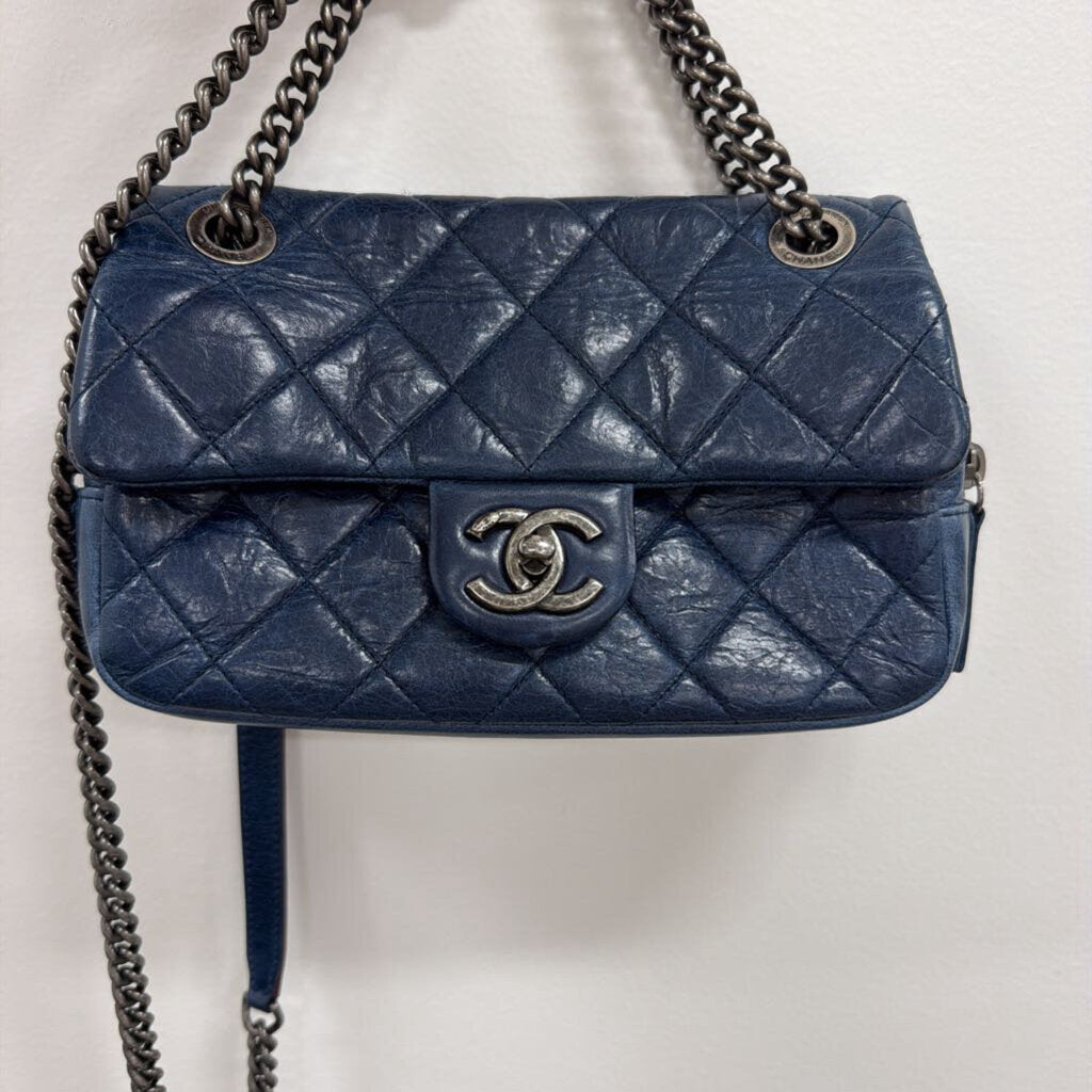 2014 Blue Leather Portobello Flap Bag