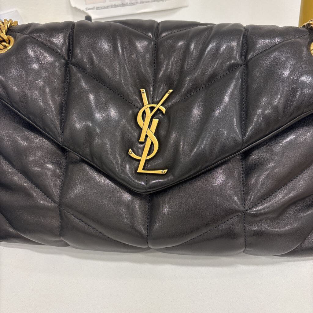 Black Quilted Medium Lou Lou Bag