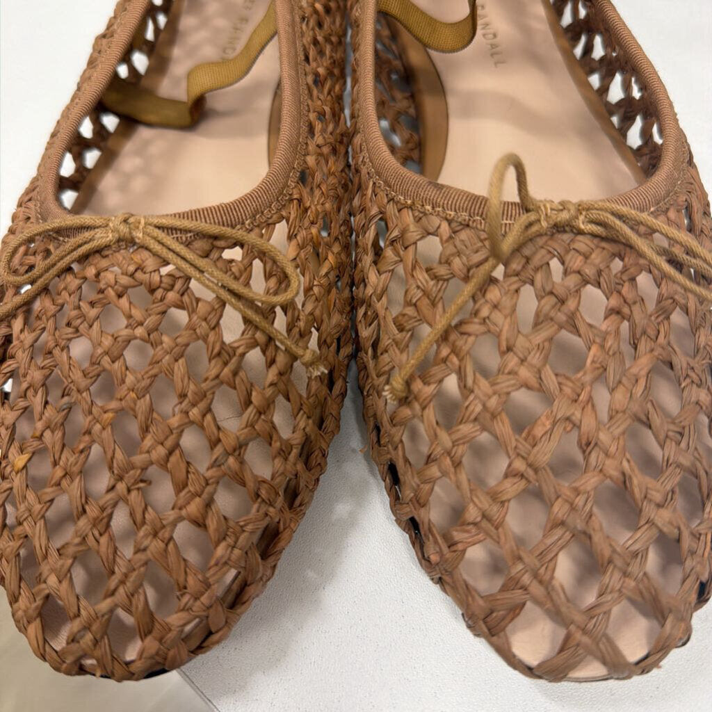 Beige Raffia Mary Jane Flat, 9.5