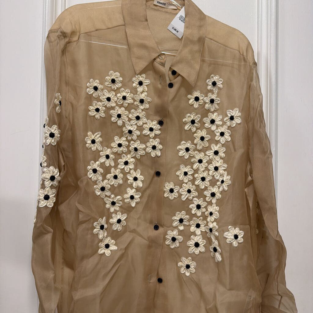 Beige Silk Floral Blouse (NWT 2980)