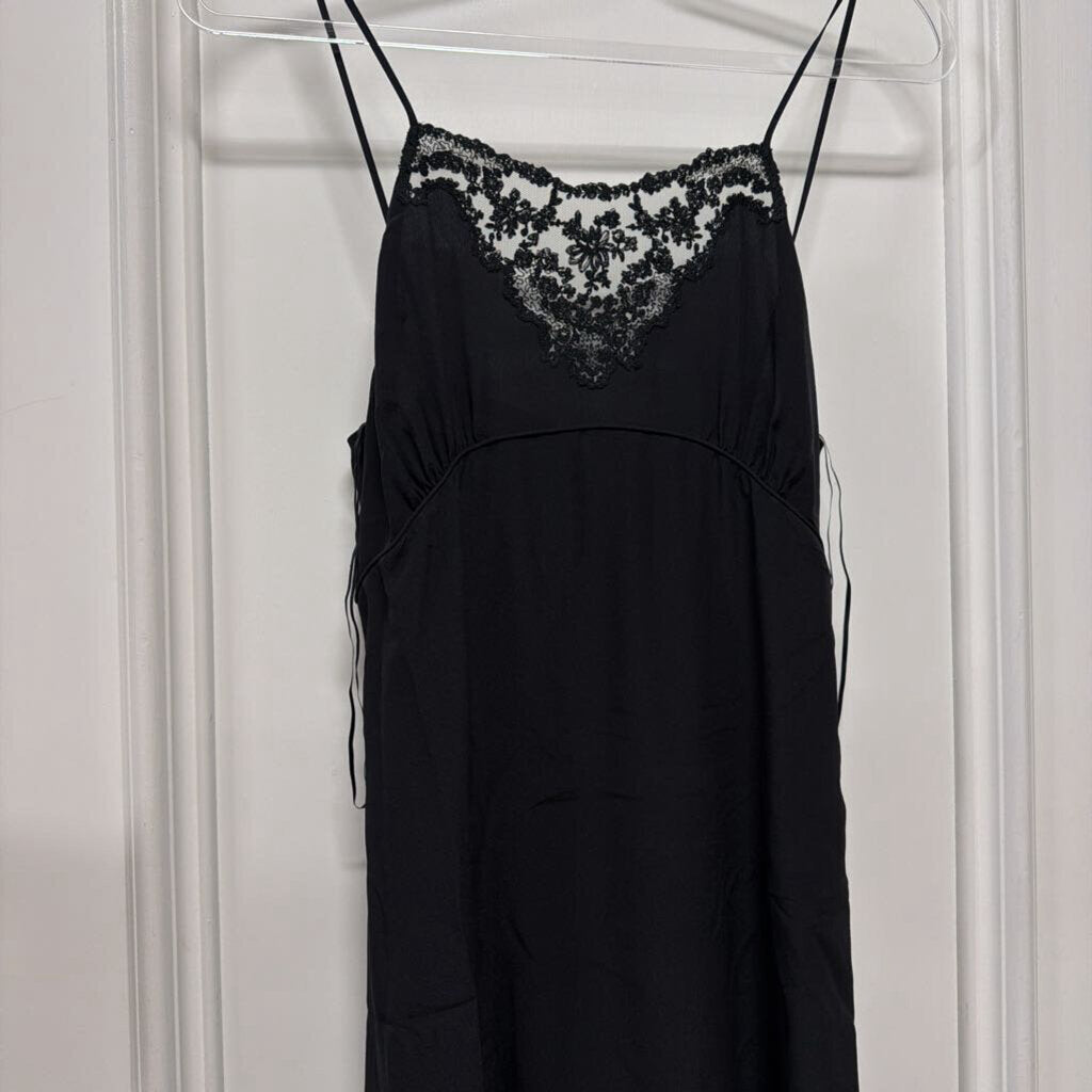 Black Slip Lace Trim Dress (NWT 2950)