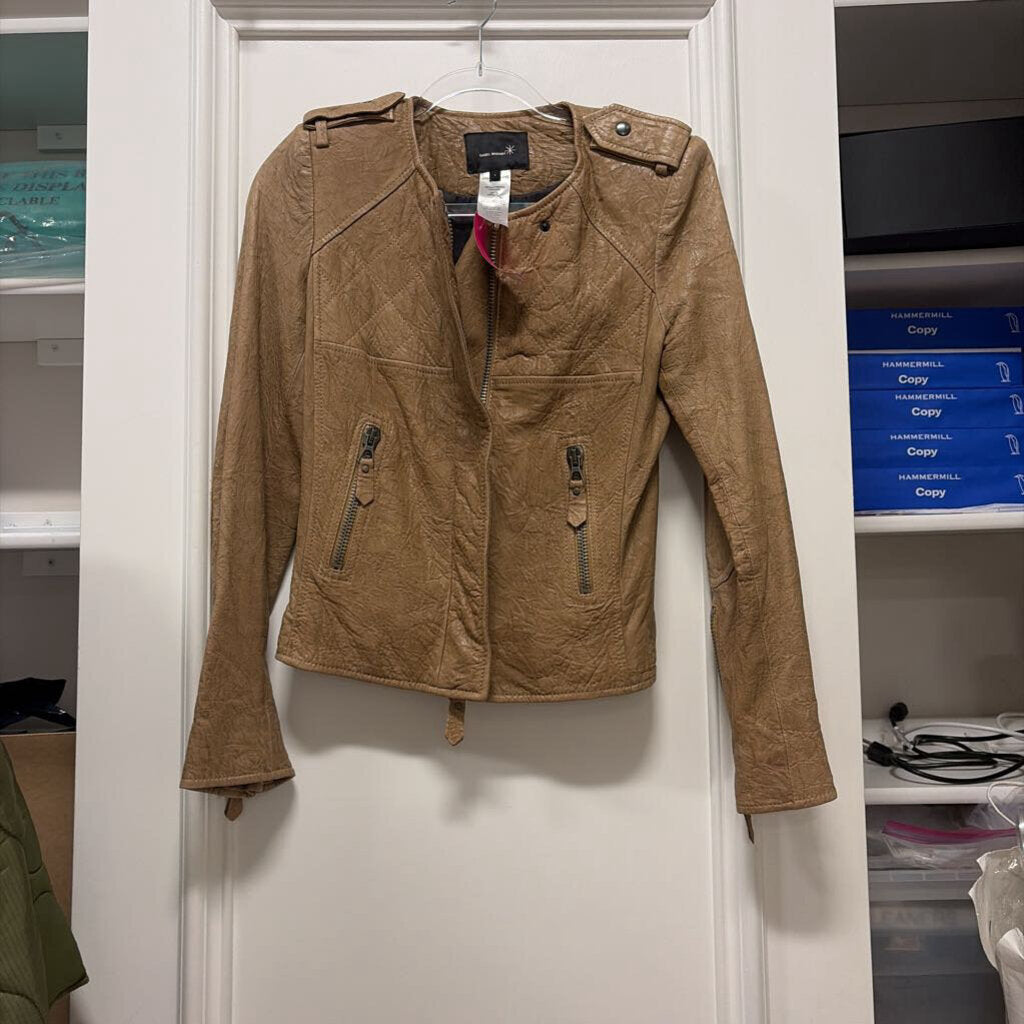 Brown Leather Moto Jacket, 1