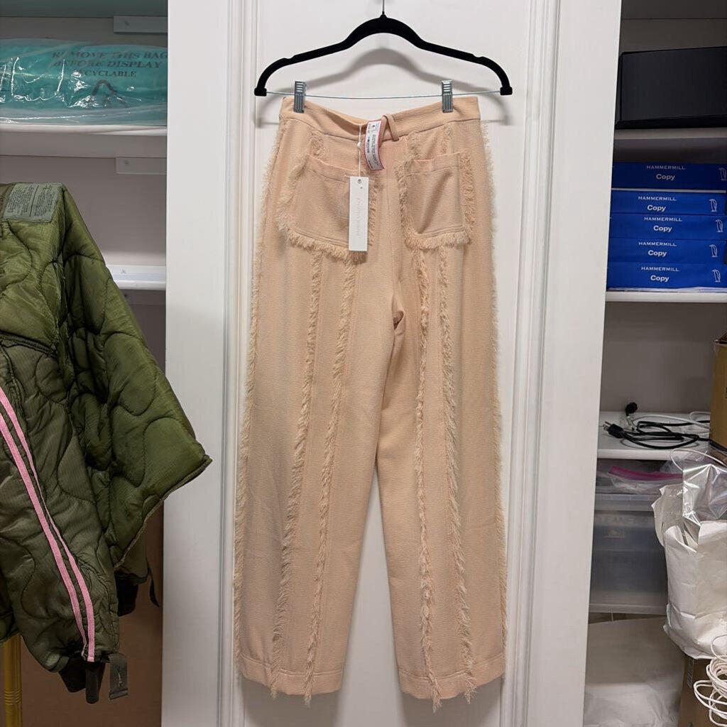 Cream Poly Blend Fringe Pant (NWT), 4