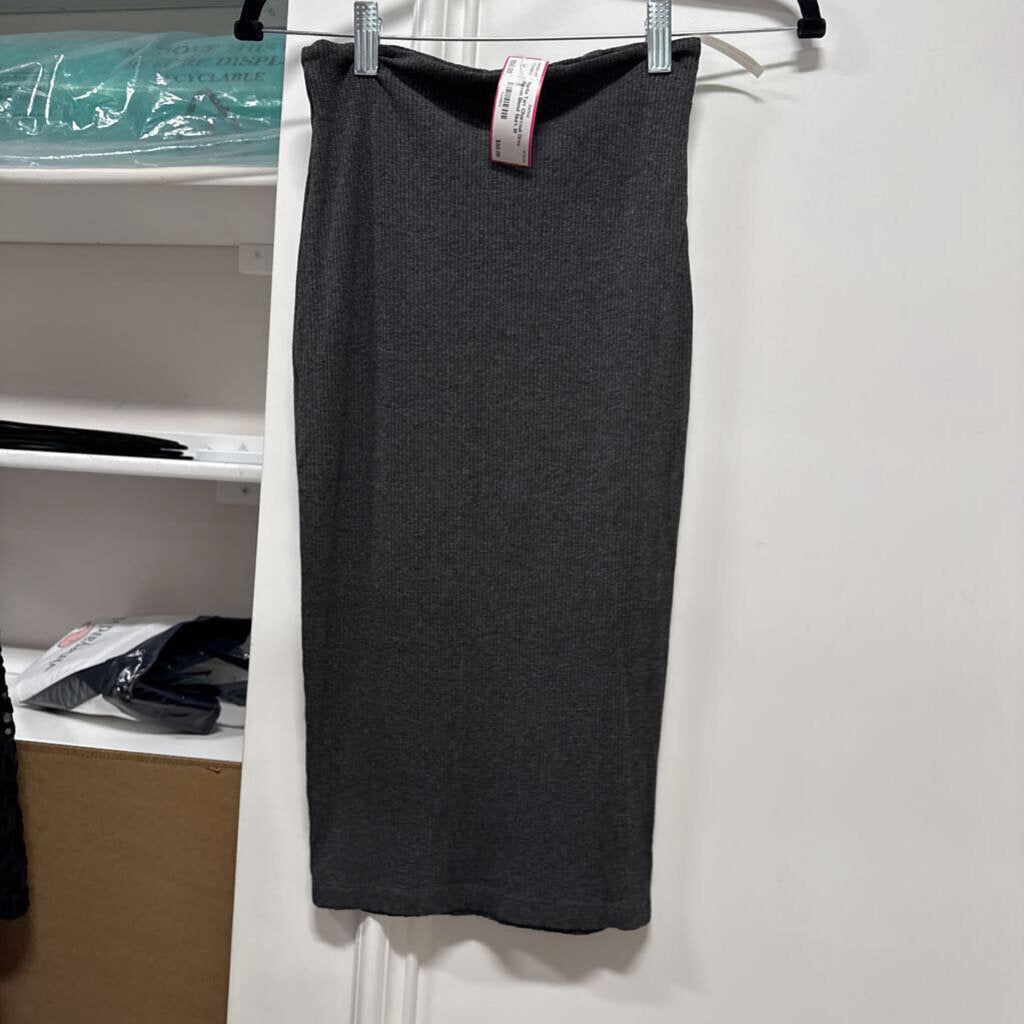 Charcoal Grey Rayon Blend Skirt, M