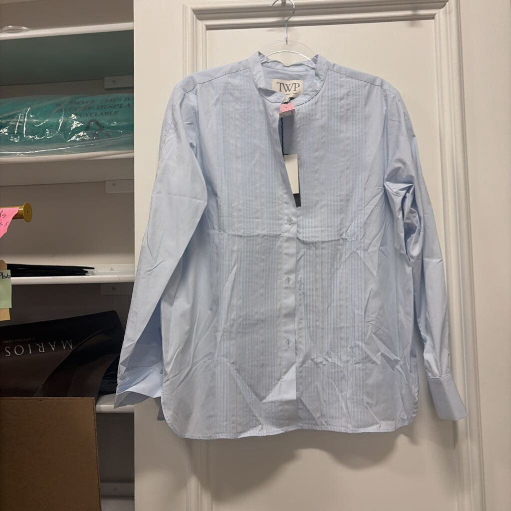 Blue Cotton Pintucked Shirt (NWT 525)
