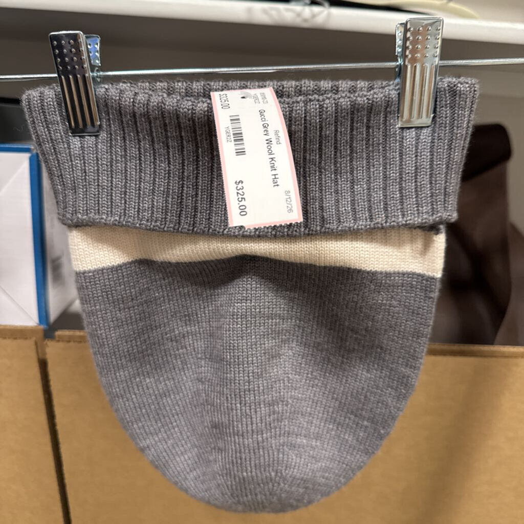 Grey Wool Knit Hat
