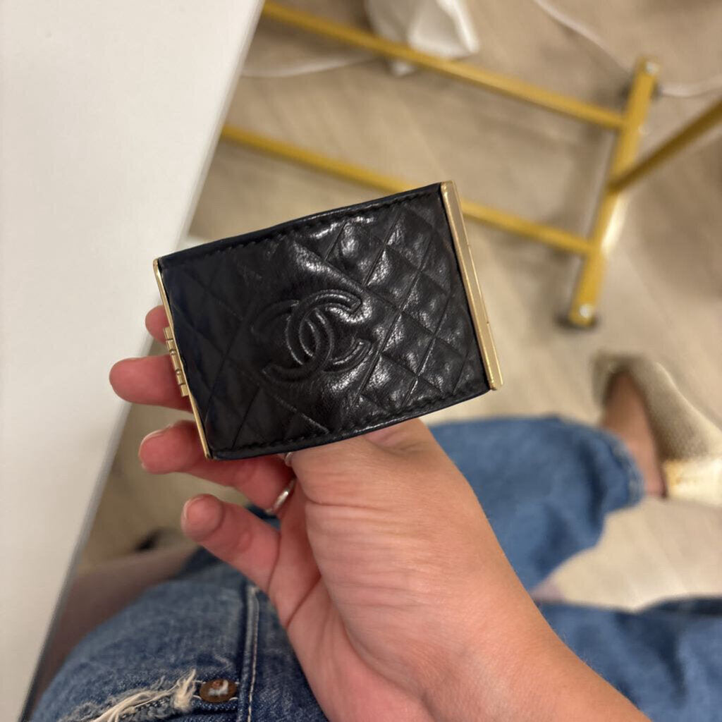 2017 Black Leather Quilted Bracelet