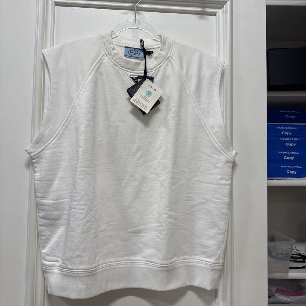 2022 White Cotton Sleeveless Crewneck (NWT)