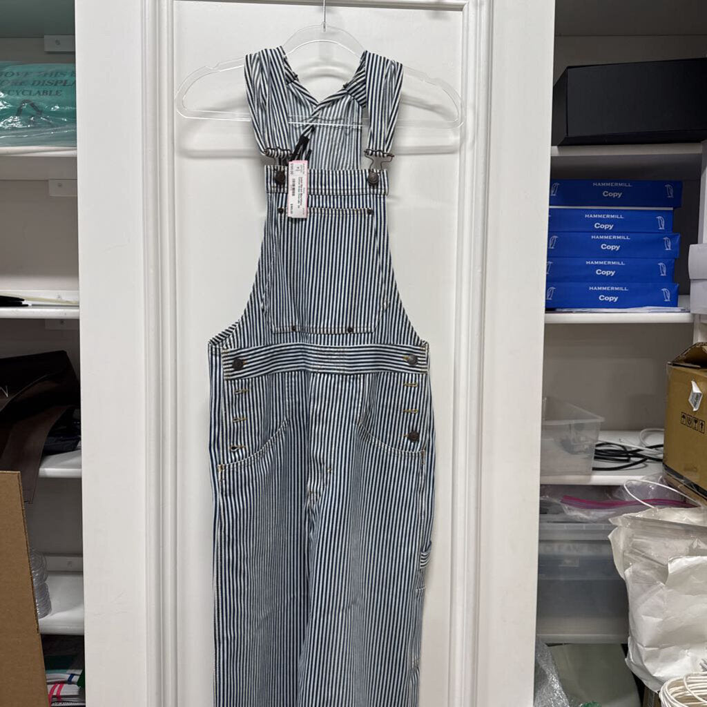 Blue/White Cotton Stripe Overralls