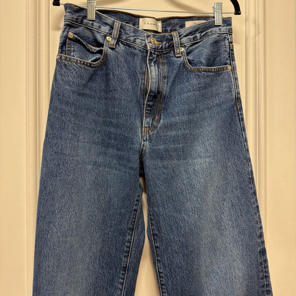 Blue Denim Wide Leg Jeans