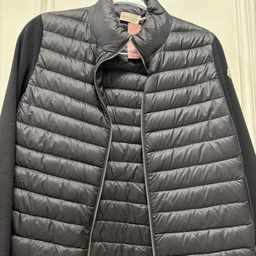 Black Poly/Wool Down Cardigan (R.1290)
