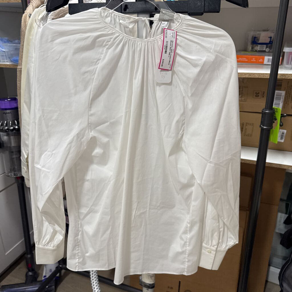 White Cotton Blend Blouse (NWT 695)