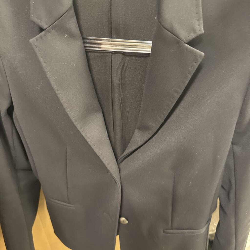 Black Nylon/Cotton Blend Blazer