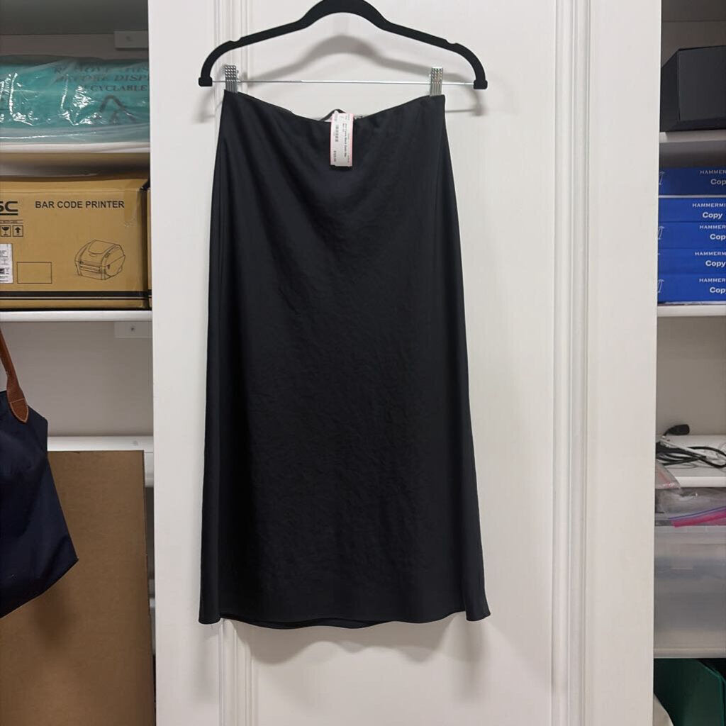 Black Satin Slip Skirt