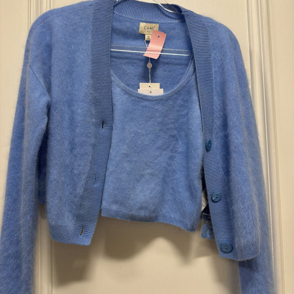 Blue Cashmere Cardigan & Tank SET (NWT)