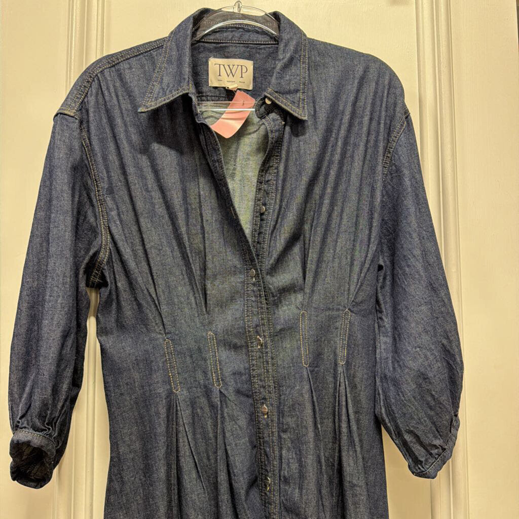 Indigo Cotton Shirt Dress (R.645)