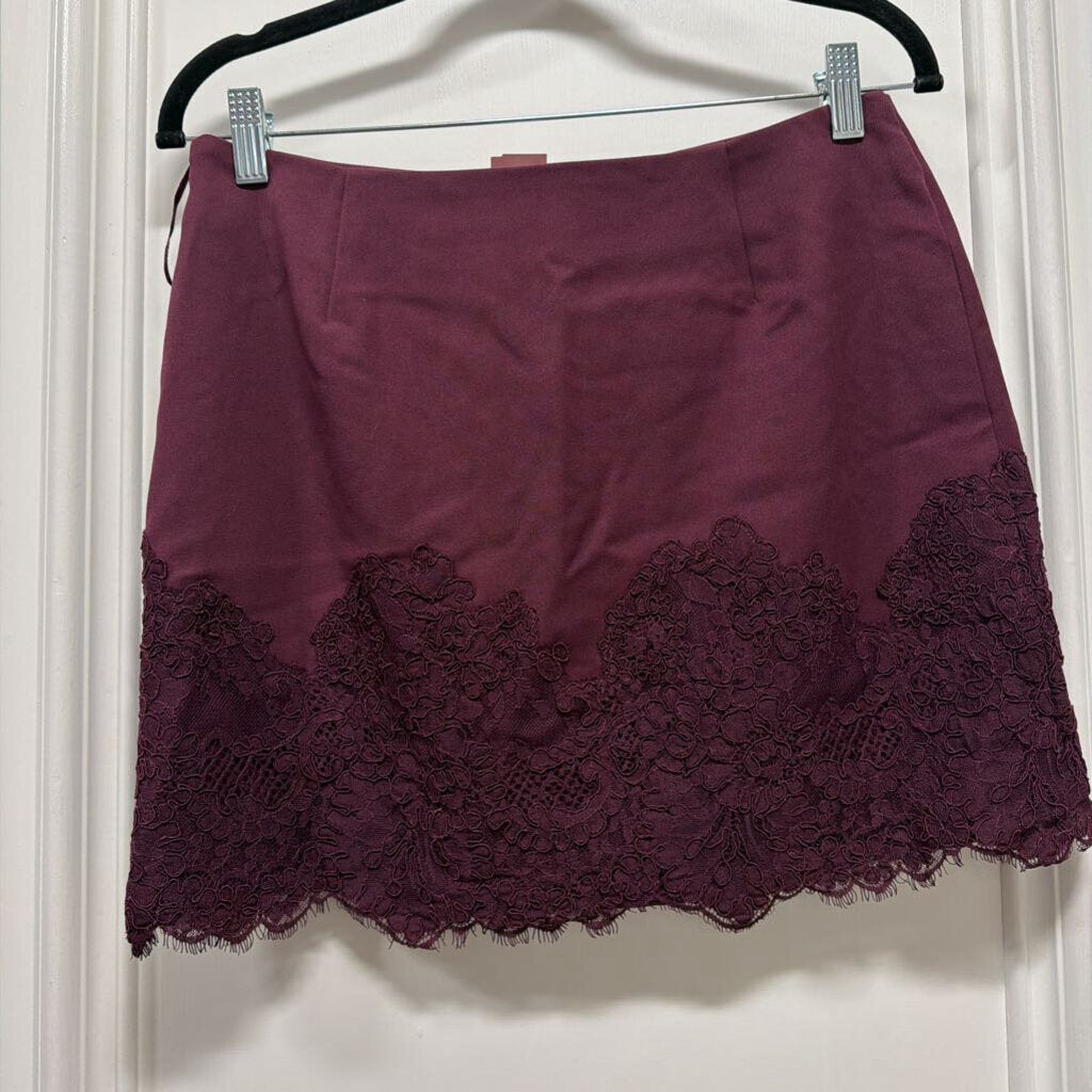 Plum Poly Lace-Trim Skort (NWT)