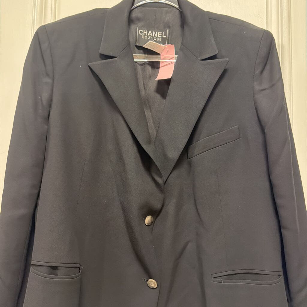 98P Black Viscose/Wool Blazer