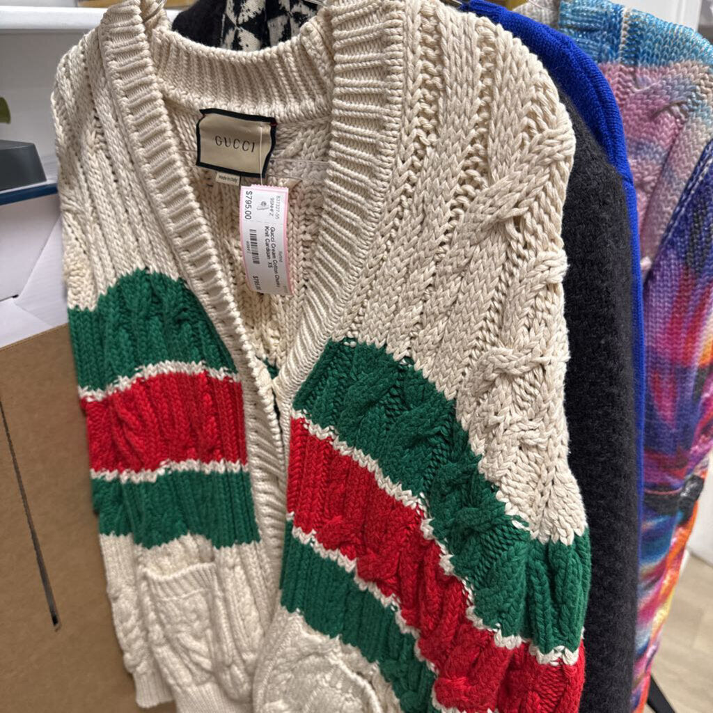 Cream Cotton Chunky Knit Cardigan