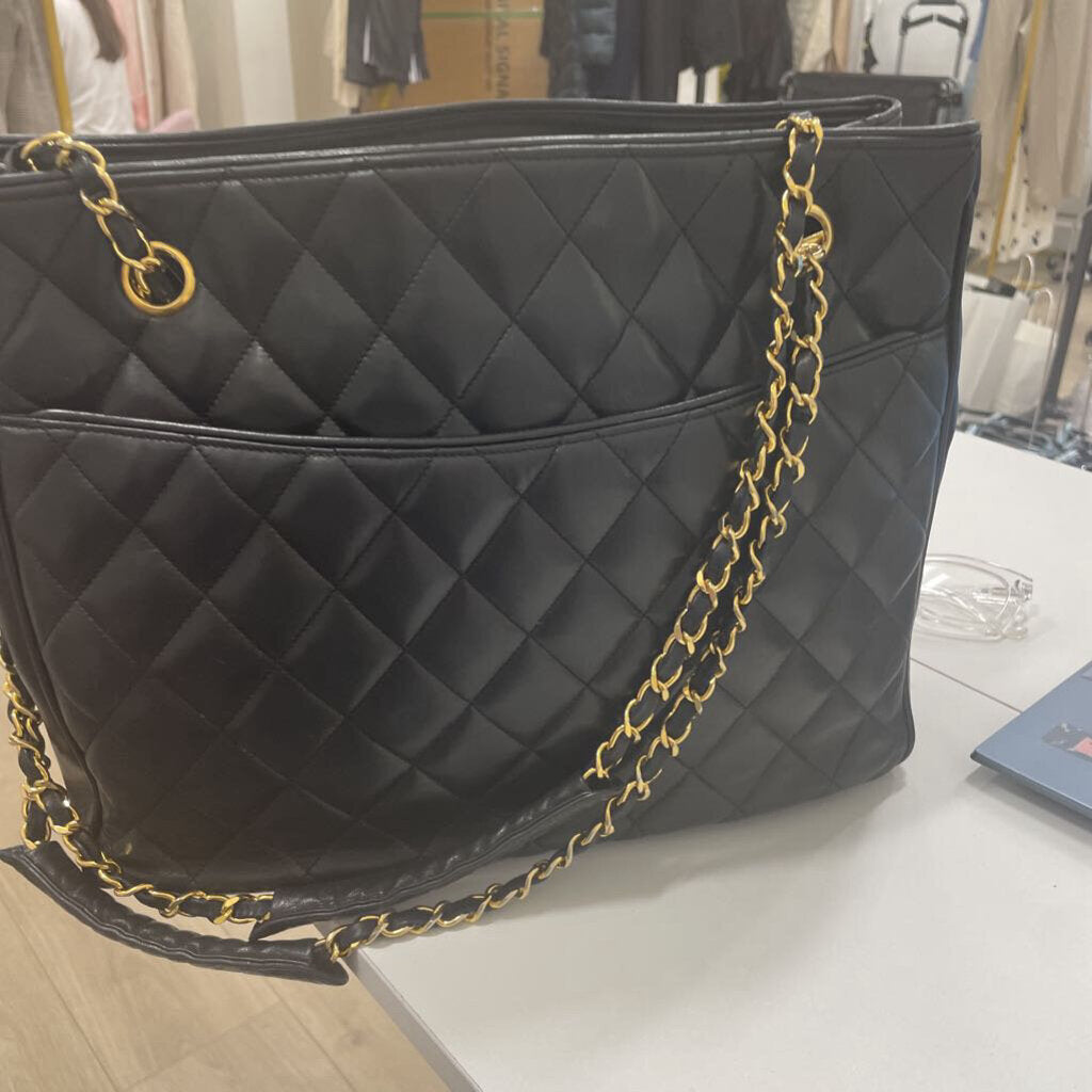 Black Vintage Lambskin Tote