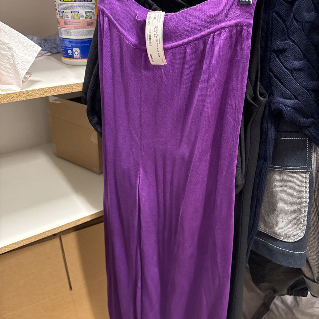 Purple Viscose Knit Pant