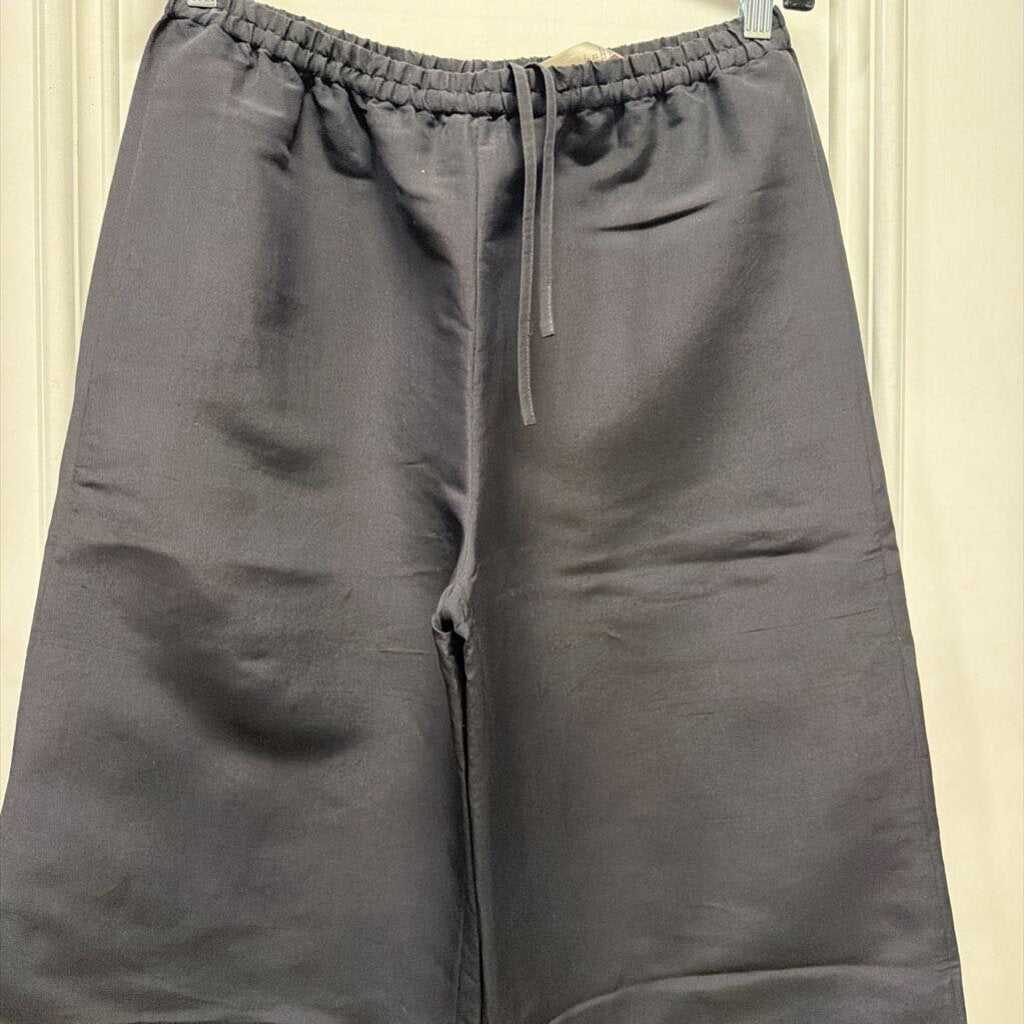 Black Silk Wide Leg Pants