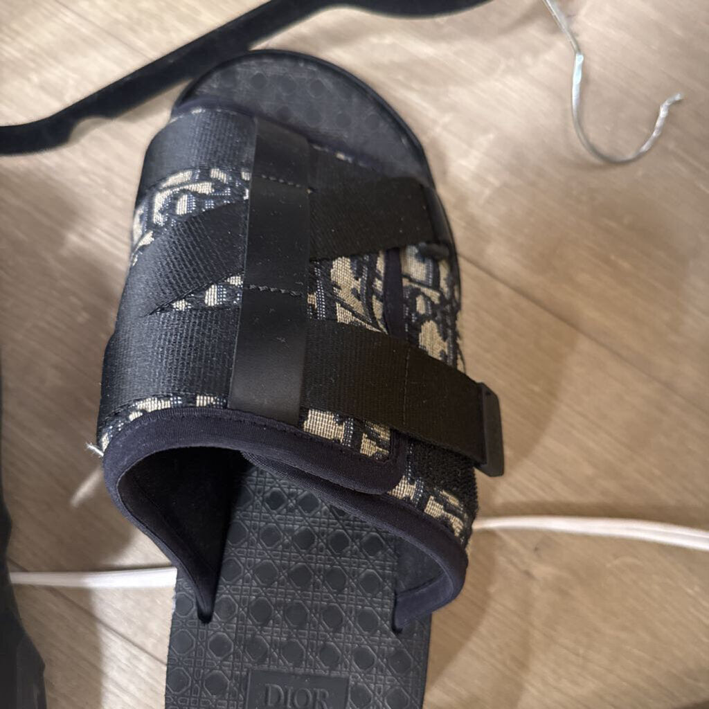 Dior Navy Oblique Jacquard Sandals