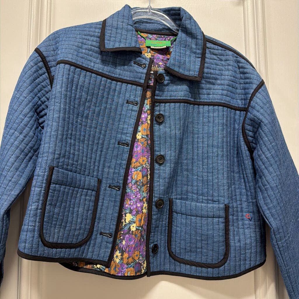 Blue/Multi Cotton Reversible Jacket