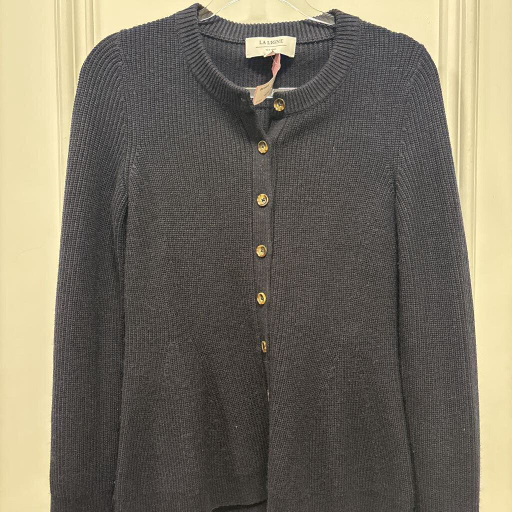 Charcoal Merino Blend Cardigan