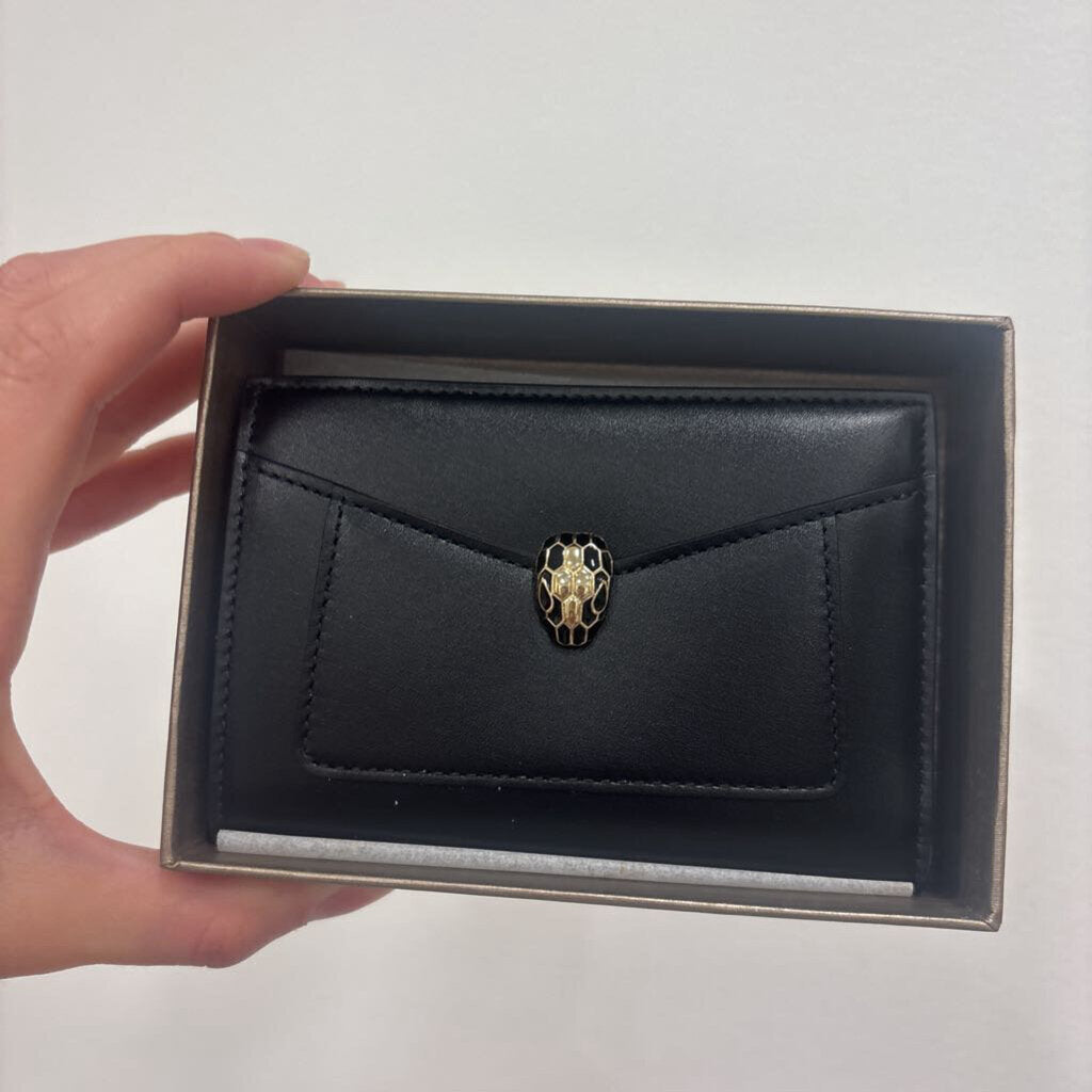 Black Leather Folded Card Holder (FULL SET)