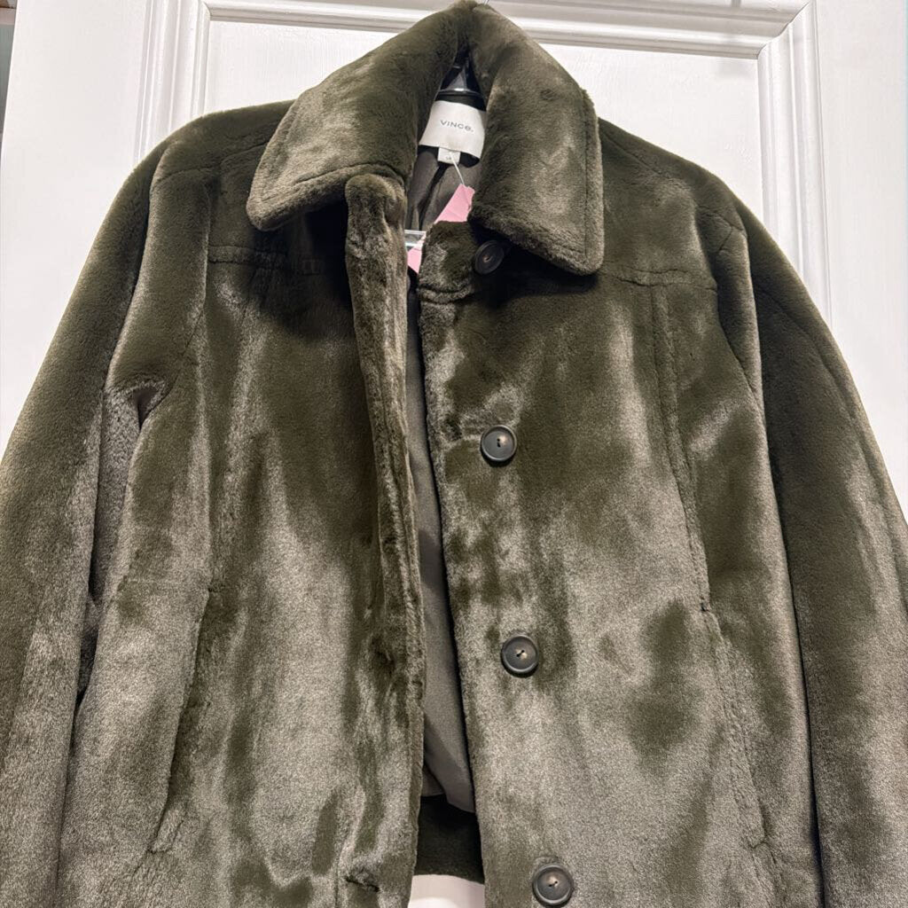Green Faux Fur Coat