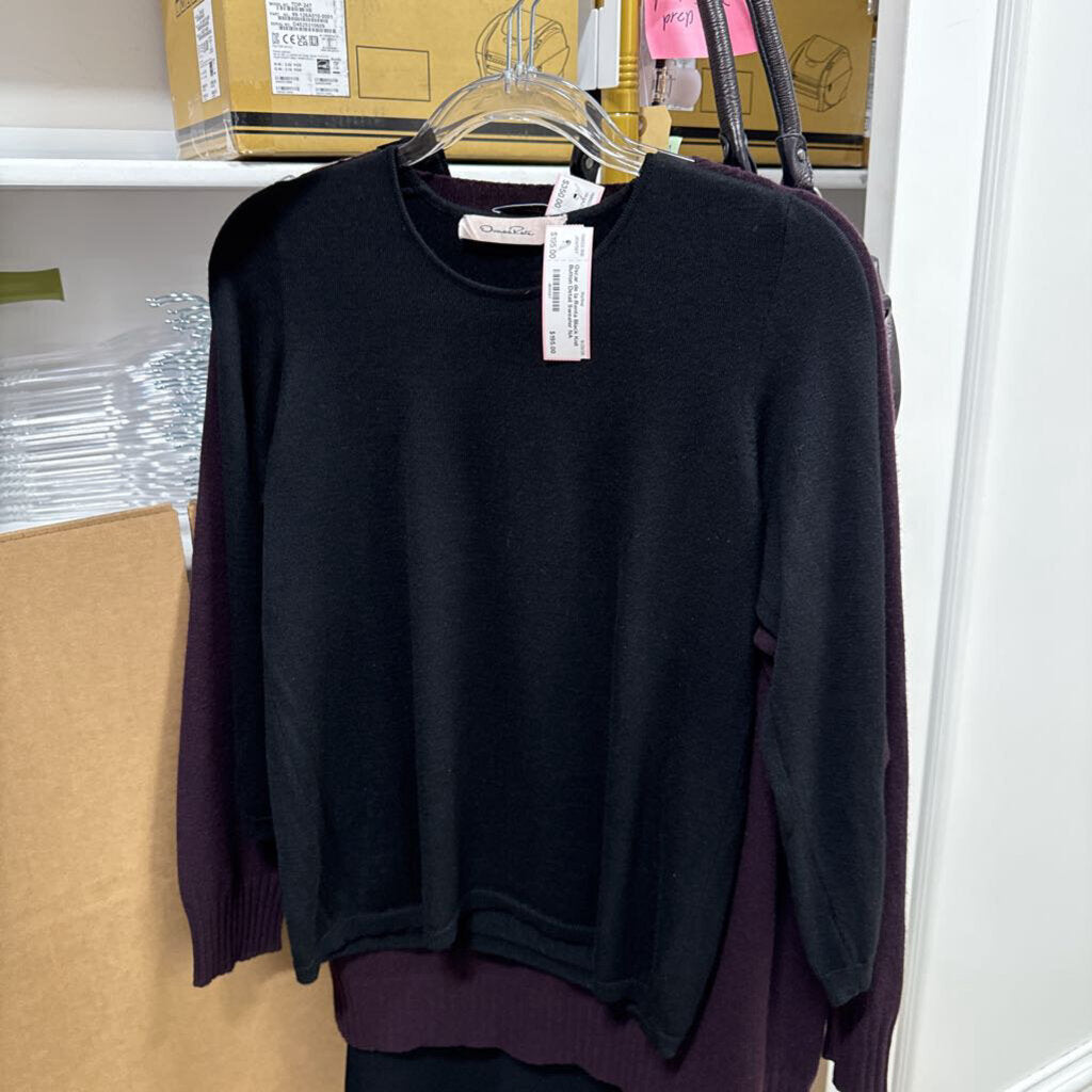 Black Knit Button Detail Sweater