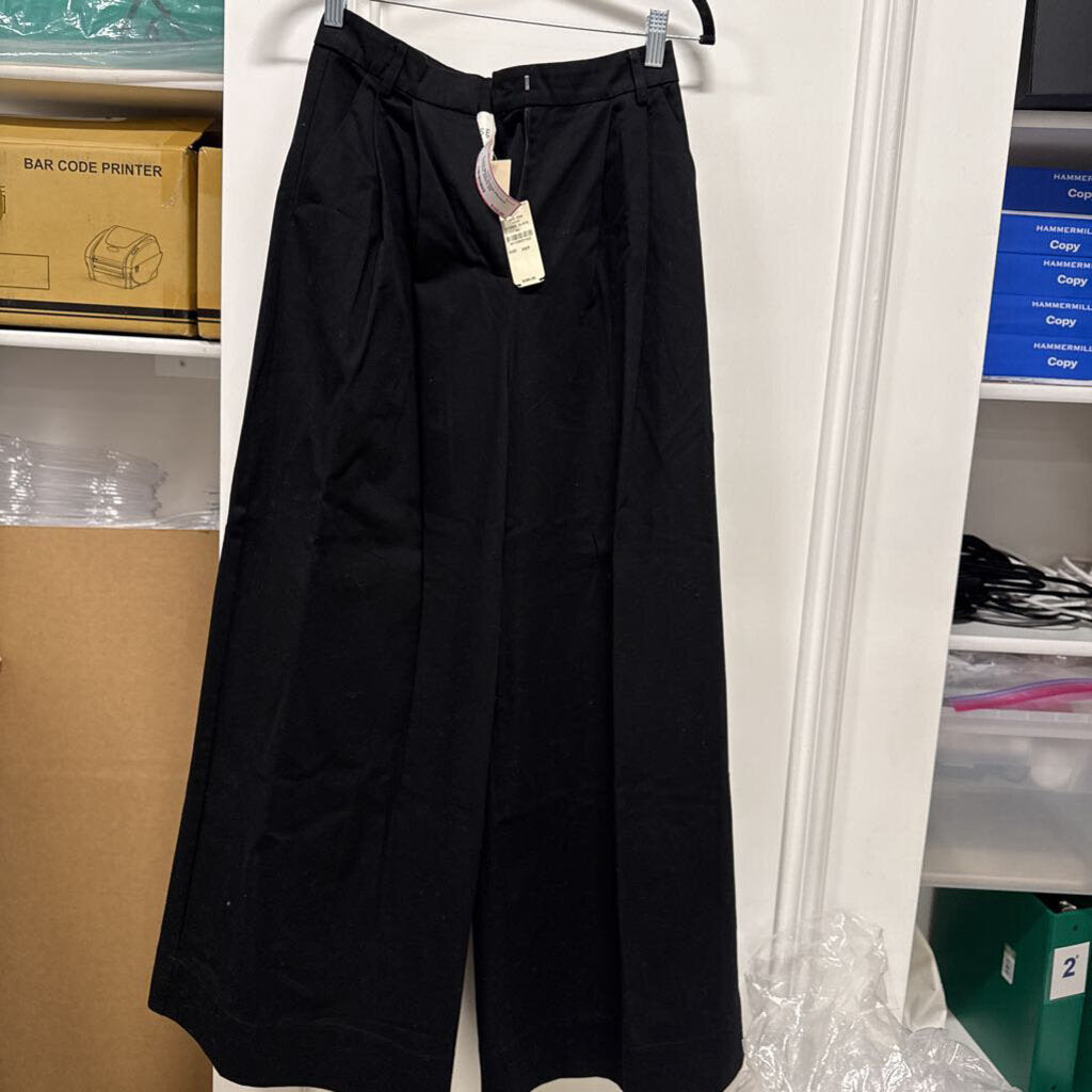 Black Cotton Pleated Trouser (NWT)