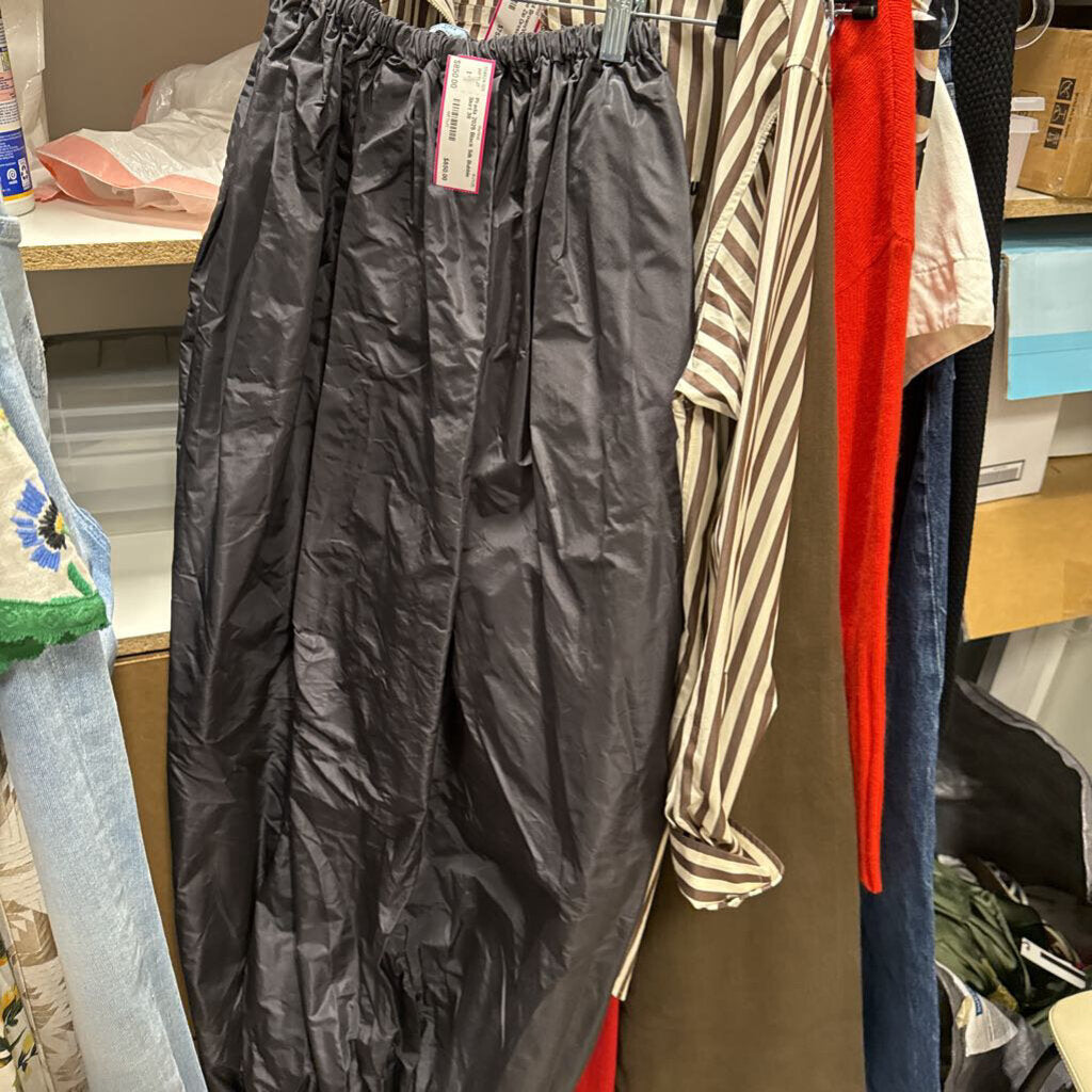 2025 Black Silk Bubble Skirt