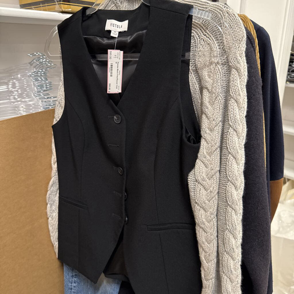 Black Poly/Rayon Vest