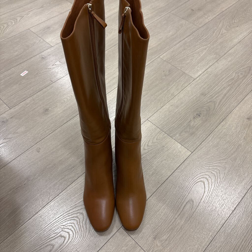 Brown Leather Knee High Boot