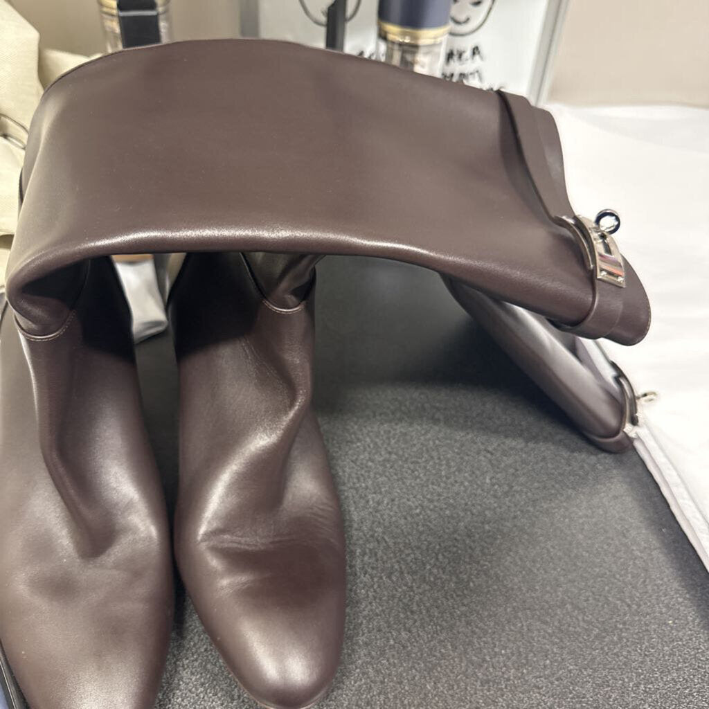 Hermes Brown Leather Tall Boot
