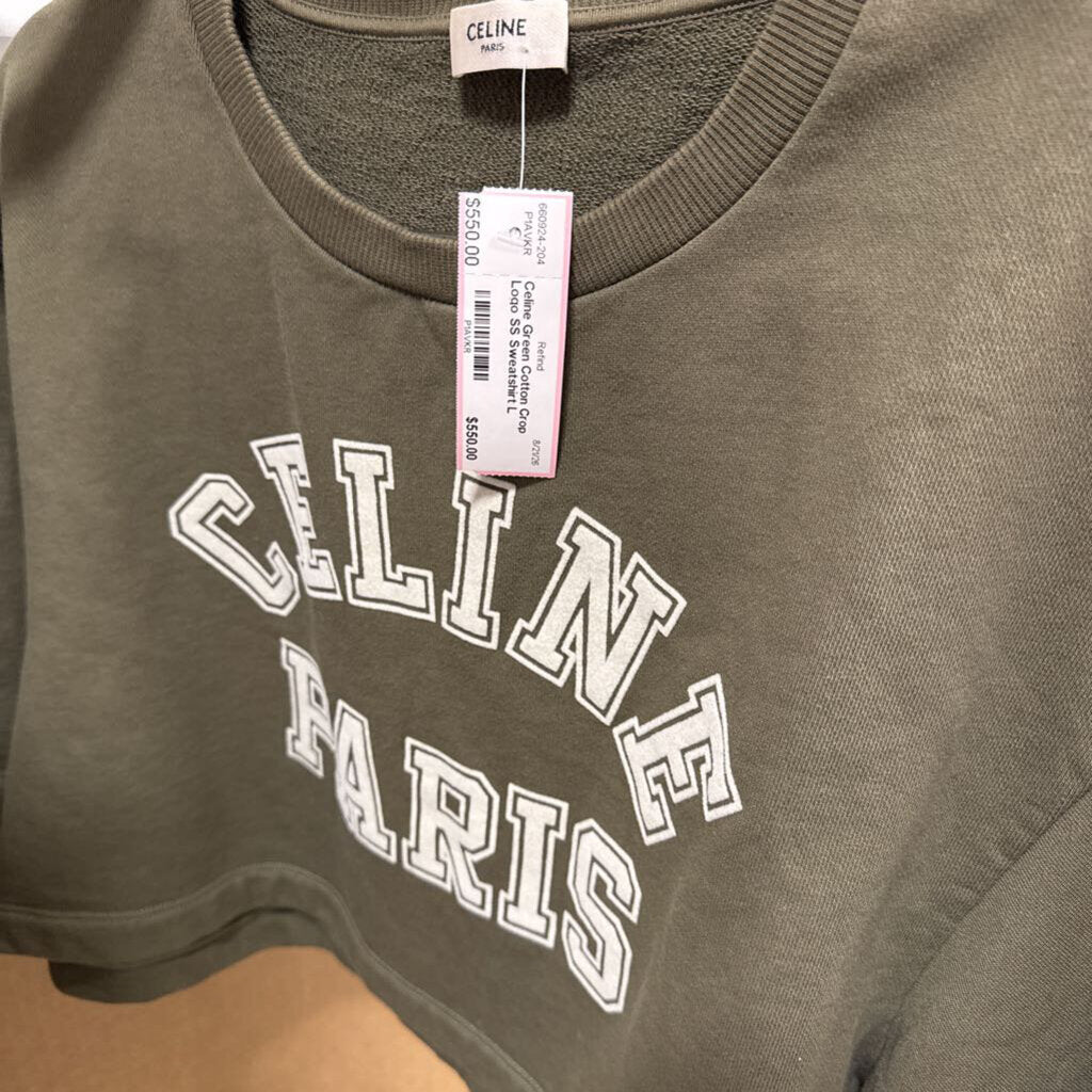 Green Cotton Crop Logo SS Sweatshirt