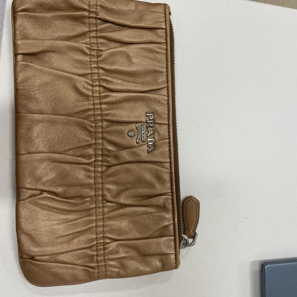 Metallic Gold Ruched Pouch