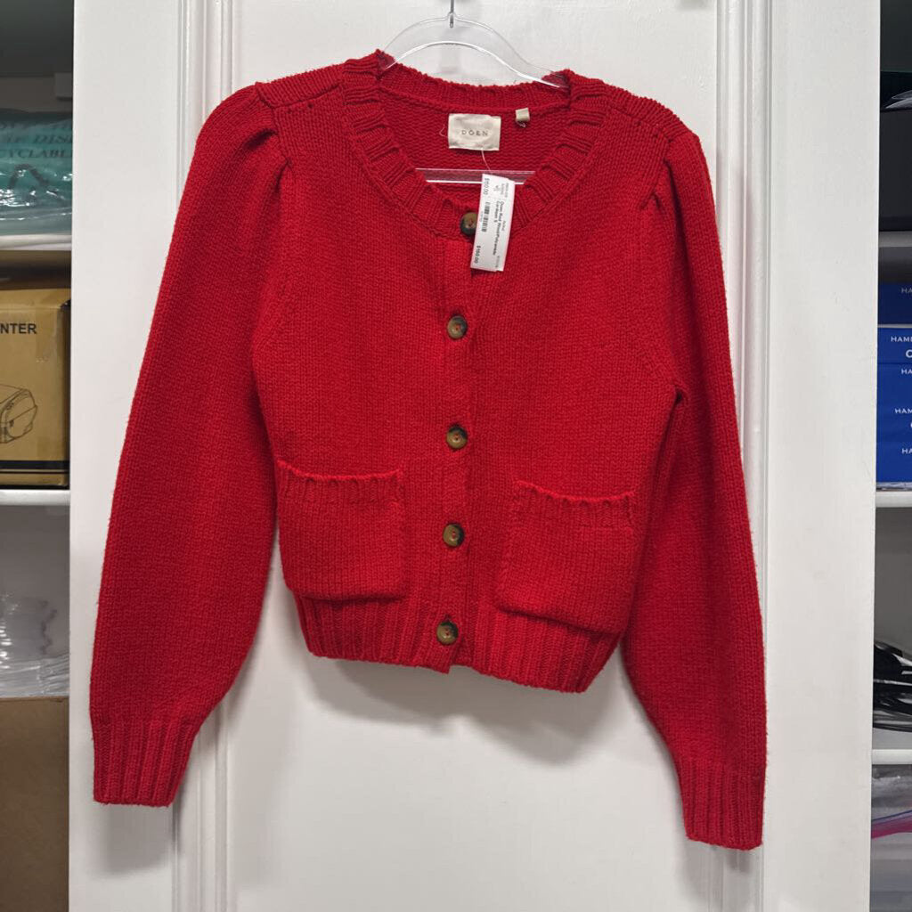 Red Wool/Polyamide Cardigan