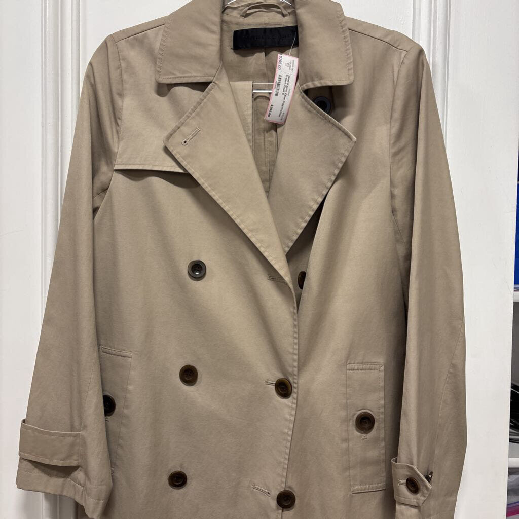 Olive Poly/Cotton Trench Coat